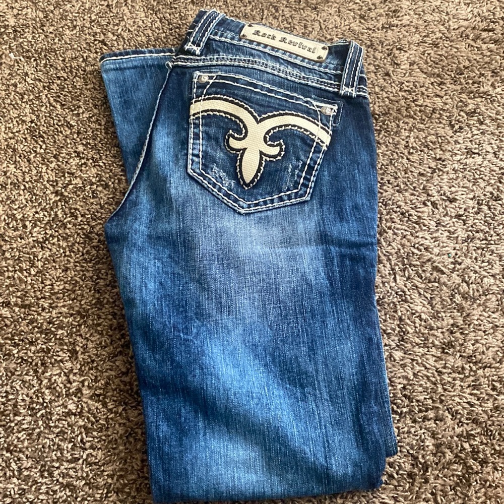 Dark blue jeans